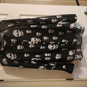 Deb Sheer Skull button down blouse